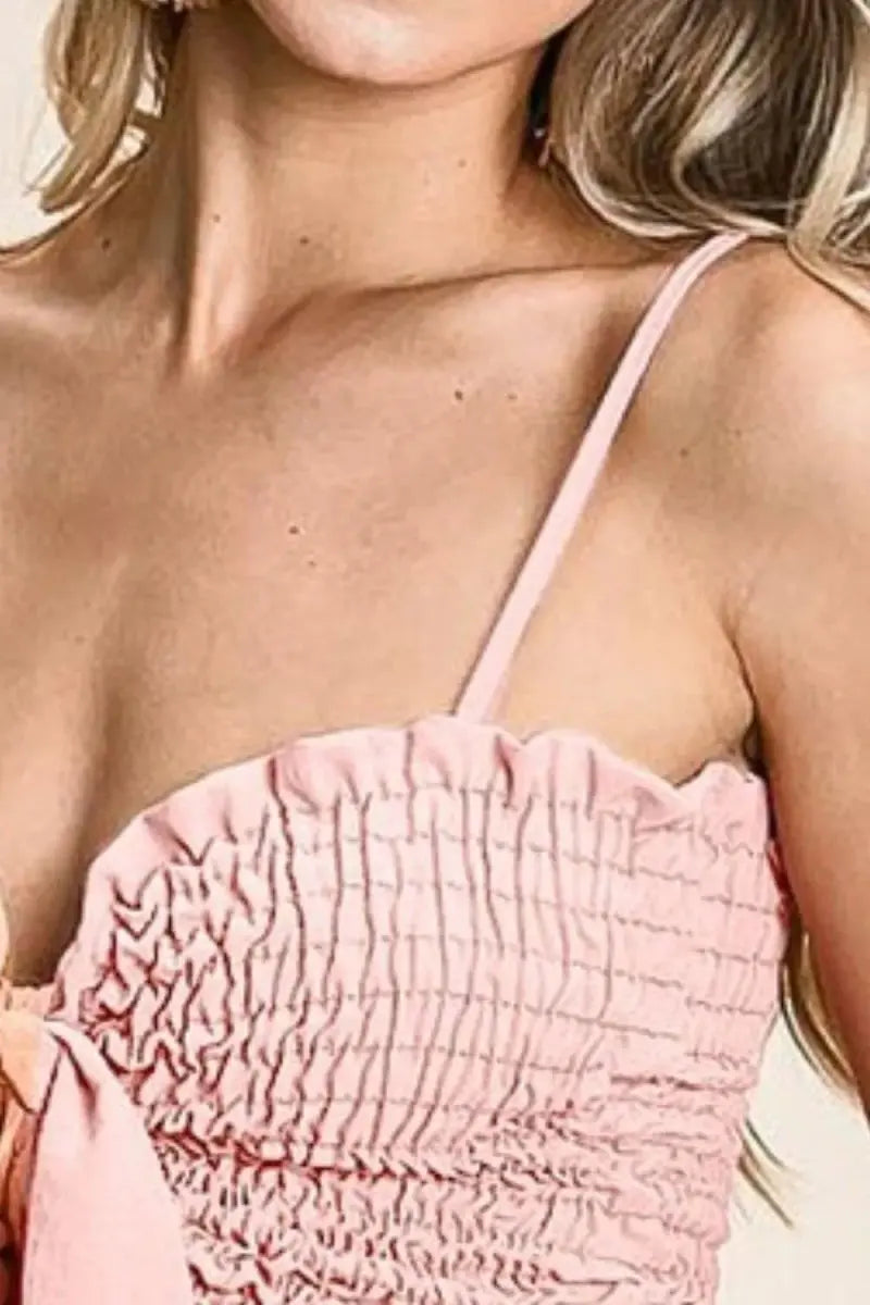 Trendsi Woven Color Block Bra Top Women's Summer Casual Smocked Ribbon Detail Tank