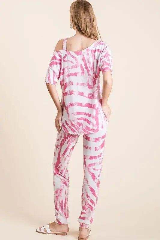 Loungewear Set - Zebra Print French Terry - Comfy & Stylish