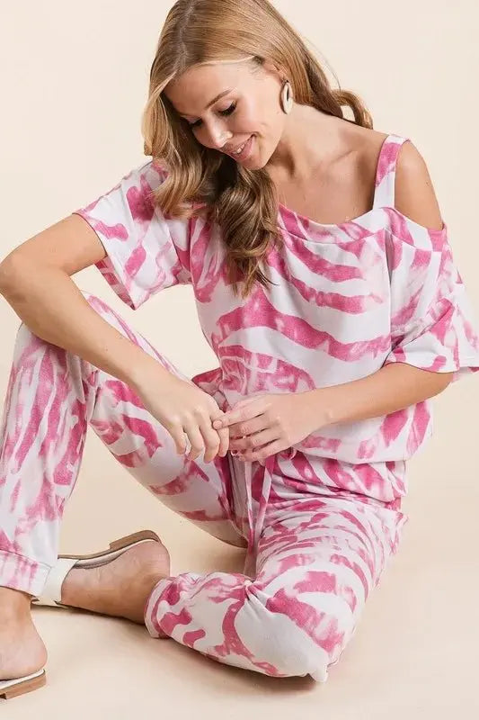 Loungewear Set - Zebra Print French Terry - Comfy & Stylish
