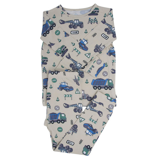 Trucks Diggers Construction Big Kid Pajama