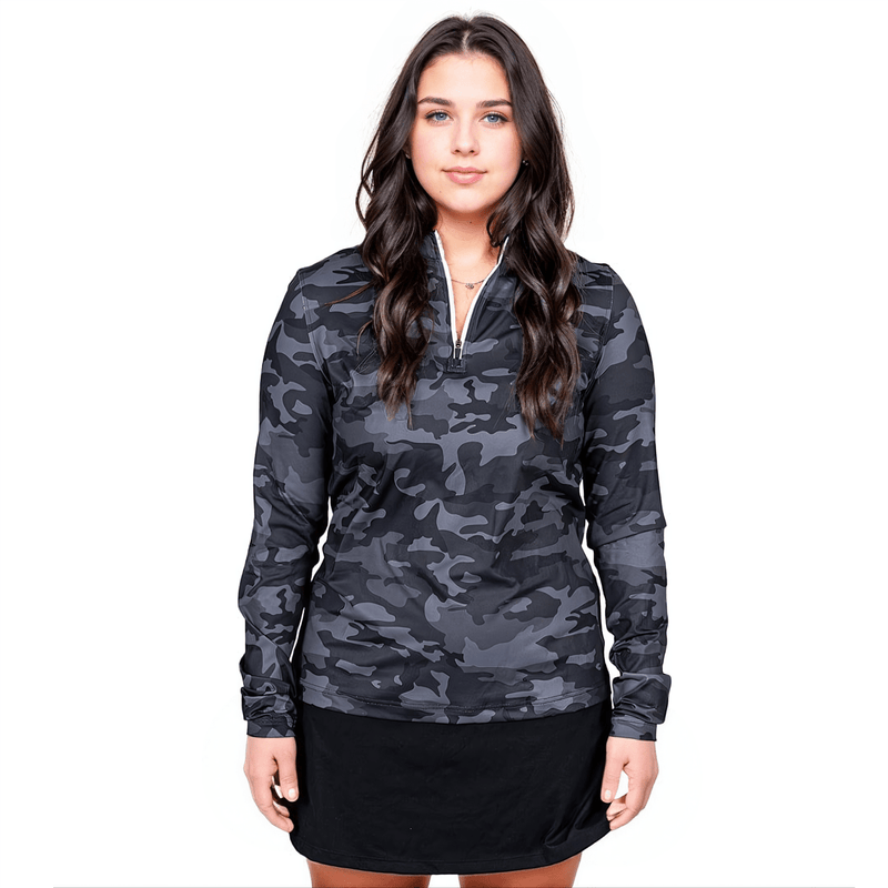 Black Camo Women's Q-Zip