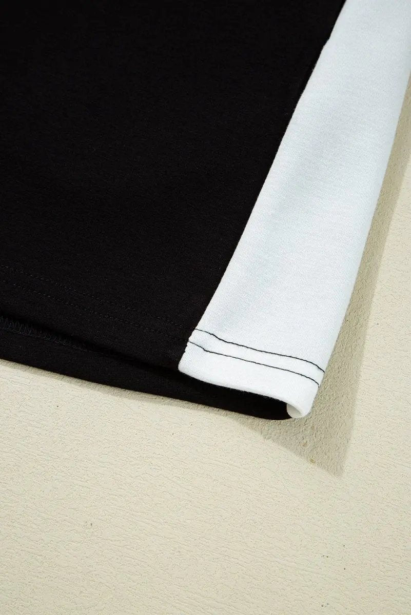 Love Salve Black Romper Women's Casual Summer Outfit - Contrast Collar, Zip Front