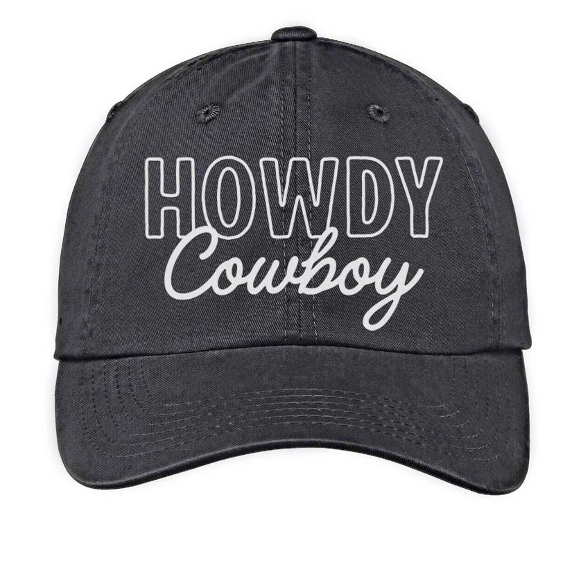 Howdy Cowboy Stacked Baseball Cap