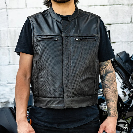 Lowrider Perforated Men's Leather Vest
