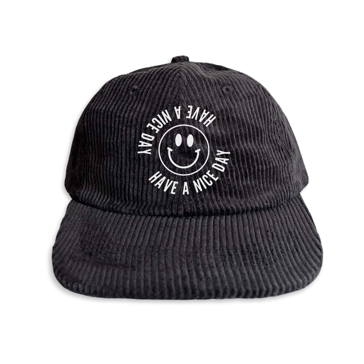 Smile Have a Nice Day Corduroy Cap
