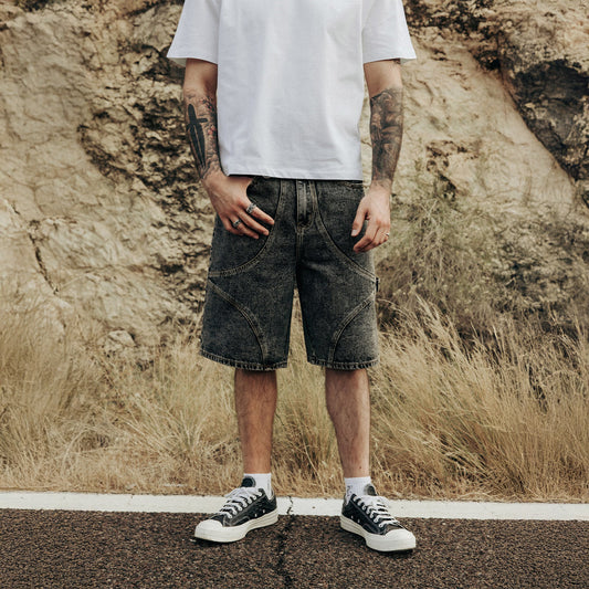 Commons Studios ‘Star’ Washed Denim Short Charcoal