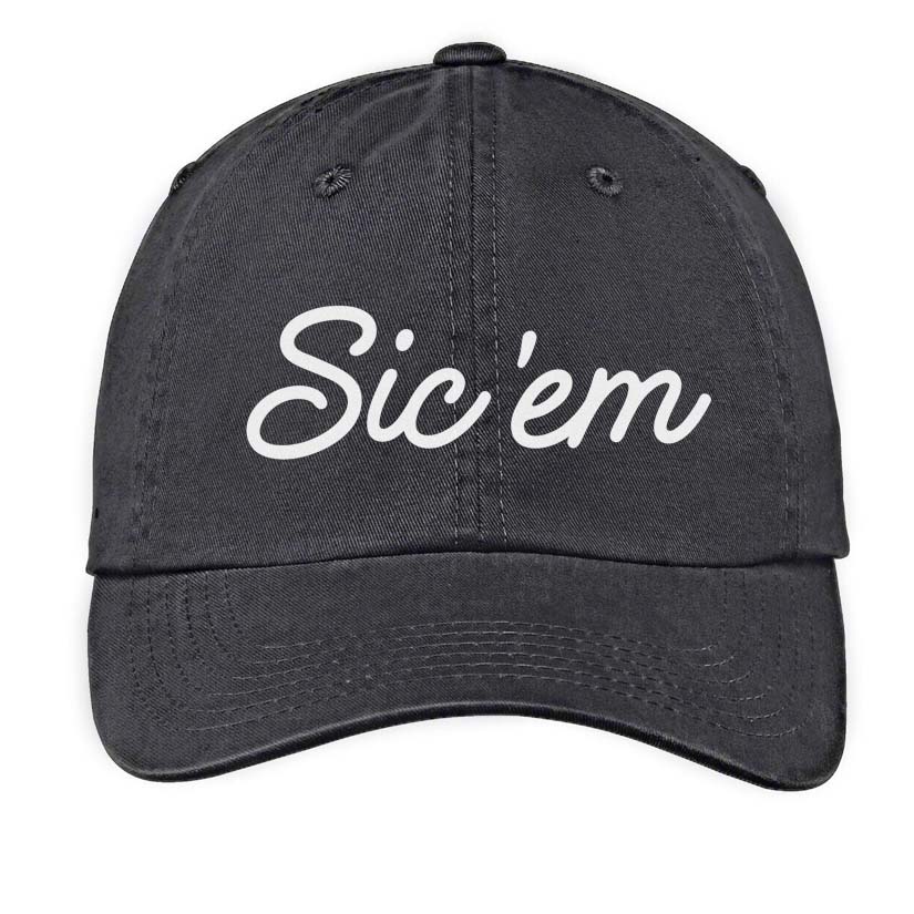 Sic 'em Cursive Baseball Cap