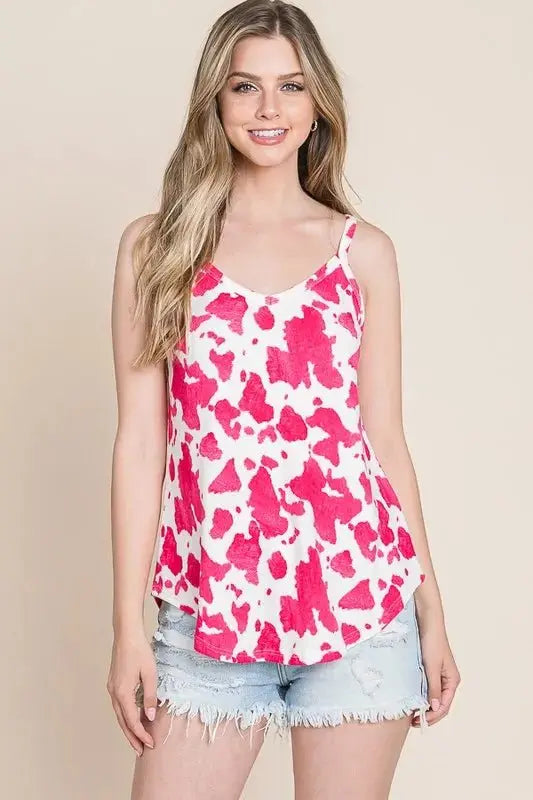 Trendsi Animal Print Cami Women's Trendy Chic Top Soft, Breathable