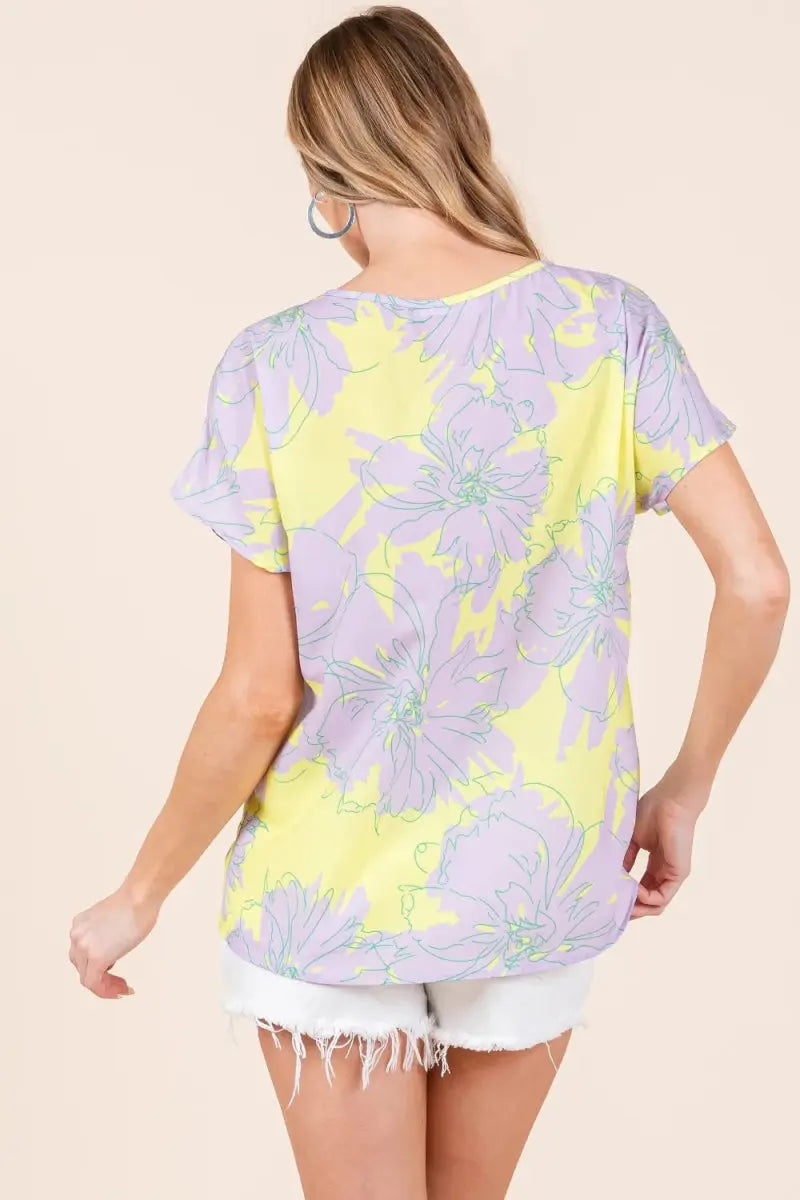 Trendsi Floral Tee Women's Casual Chic Short Sleeve T-Shirt Soft & Stylish