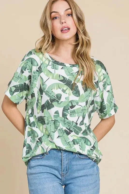 Trendsi Printed Tee Everyday Women's T-Shirt Lightweight & Comfy