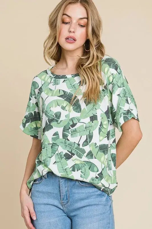 Trendsi Printed Tee Everyday Women's T-Shirt Lightweight & Comfy