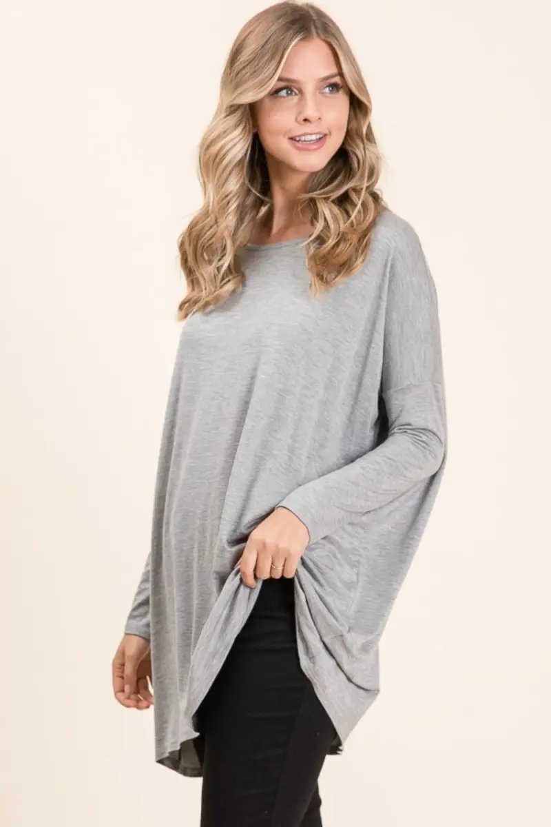 Women's Top - Oversized Long Sleeve Round Neck - Casual Comfortable