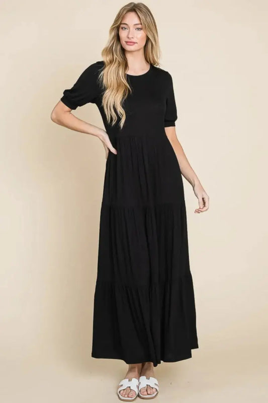 Trendsi Tiered Maxi Dress Women's Summer Casual Flowy Comfy Dress