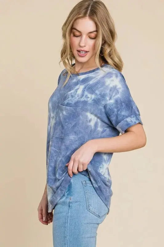 T-Shirt - Tie-Dye Soft & Comfy - Women's Casual Round Neck Short Sleeve