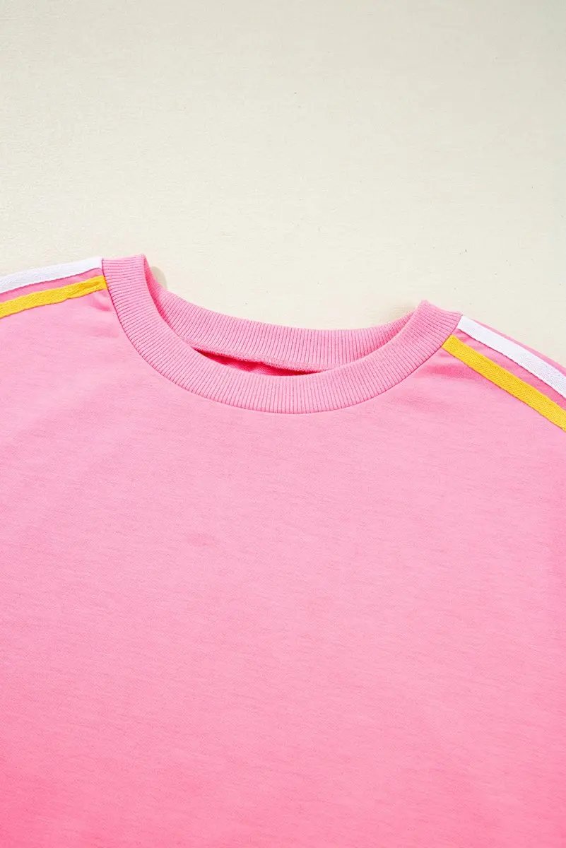 Love Salve Color Block Set Women's Daily Wear T-Shirt & Pants: Comfy & Casual