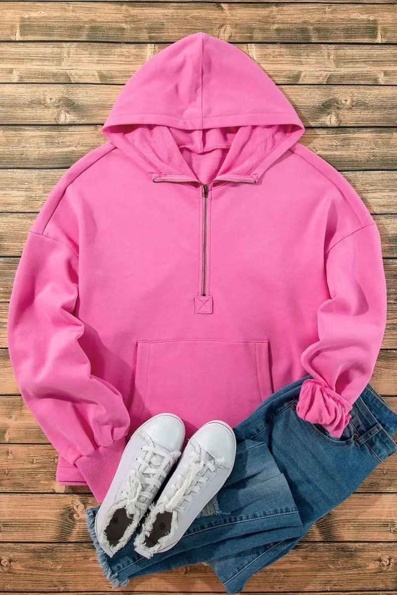 Love Salve Fleece Lined Hoodie Women's Everyday Half Zip Pullover Comfy Fit