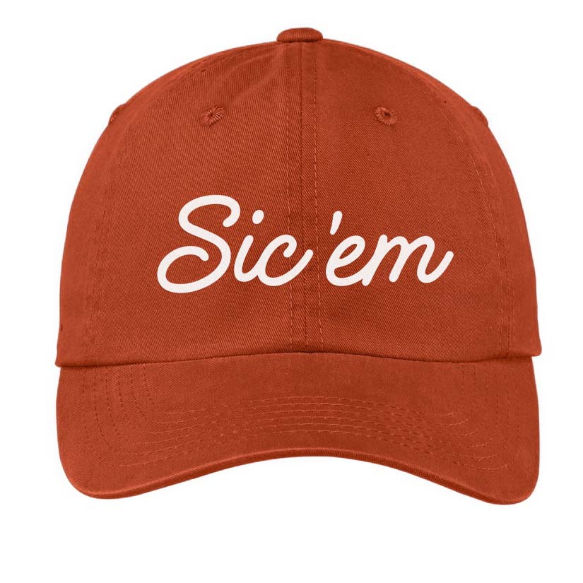 Sic 'em Cursive Baseball Cap