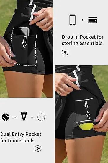 Tennis Dress - V-Neck Built-In Bra & Shorts - Women's