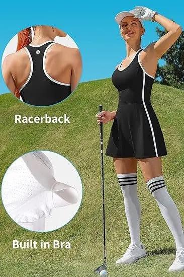 Tennis Dress - V-Neck Built-In Bra & Shorts - Women's