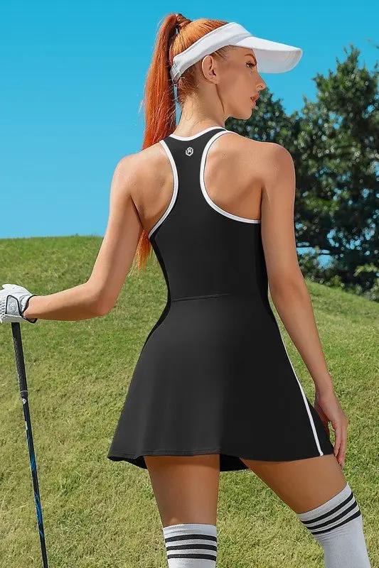 Tennis Dress - V-Neck Built-In Bra & Shorts - Women's