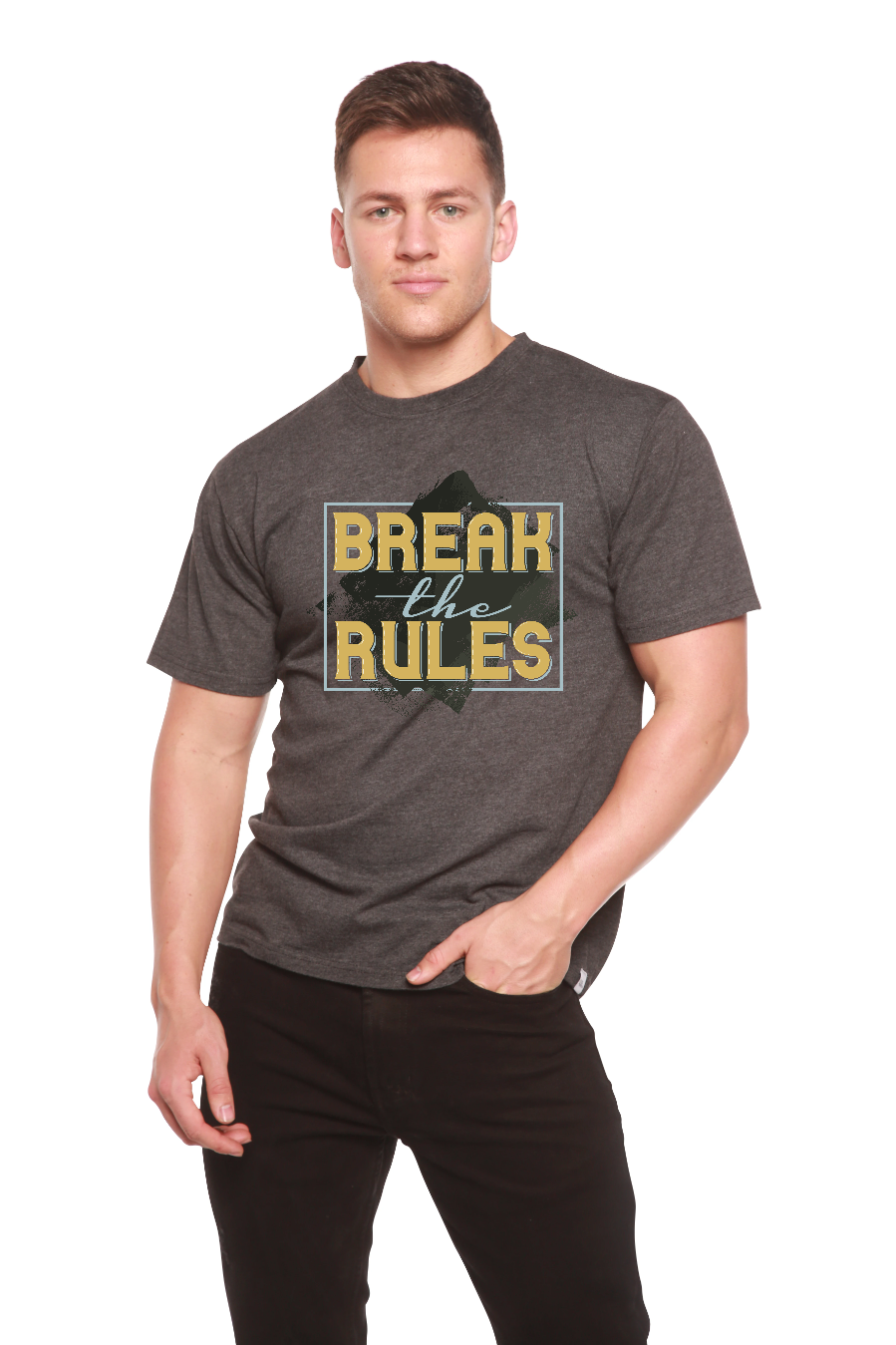 Break the Rules Men's Bamboo Viscose/Organic Cotton Short Sleeve Graphic T-Shirt