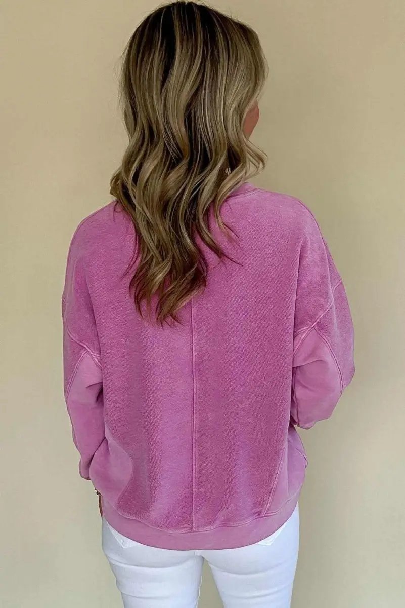 Love Salve Pink Sweatshirt Women's Daily Wear Pullover: Soft & Comfy