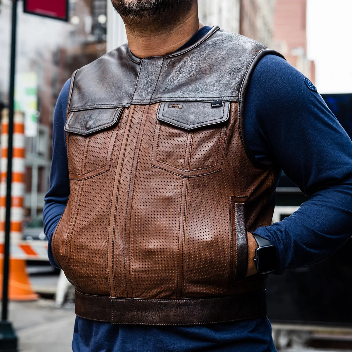Lowside Gunner Men's Perforated Leather Vest