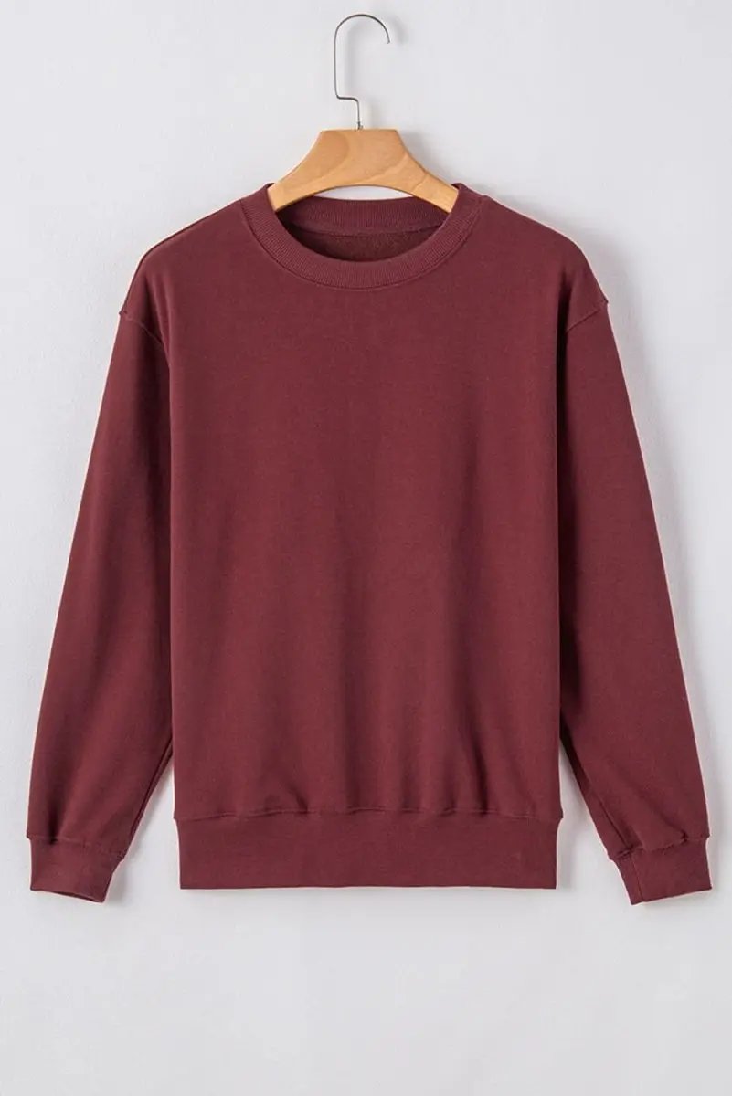 Love Salve Burgundy Pullover Women's Daily Wear Sweatshirt: Soft & Cozy