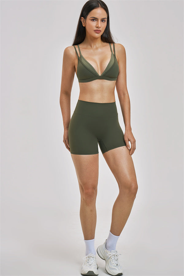 The New Seraphine Layered V Sports Bra Shorts 2-Piece Set