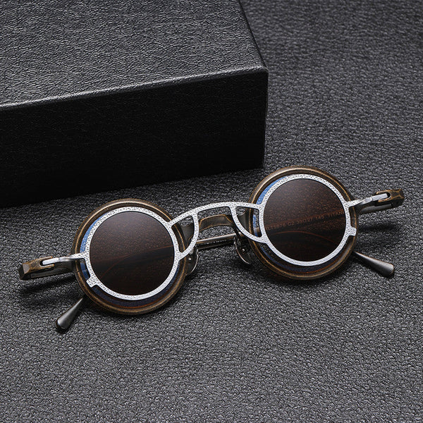Pure Titanium Small Round Sunglasses – Retro Luxury Shades