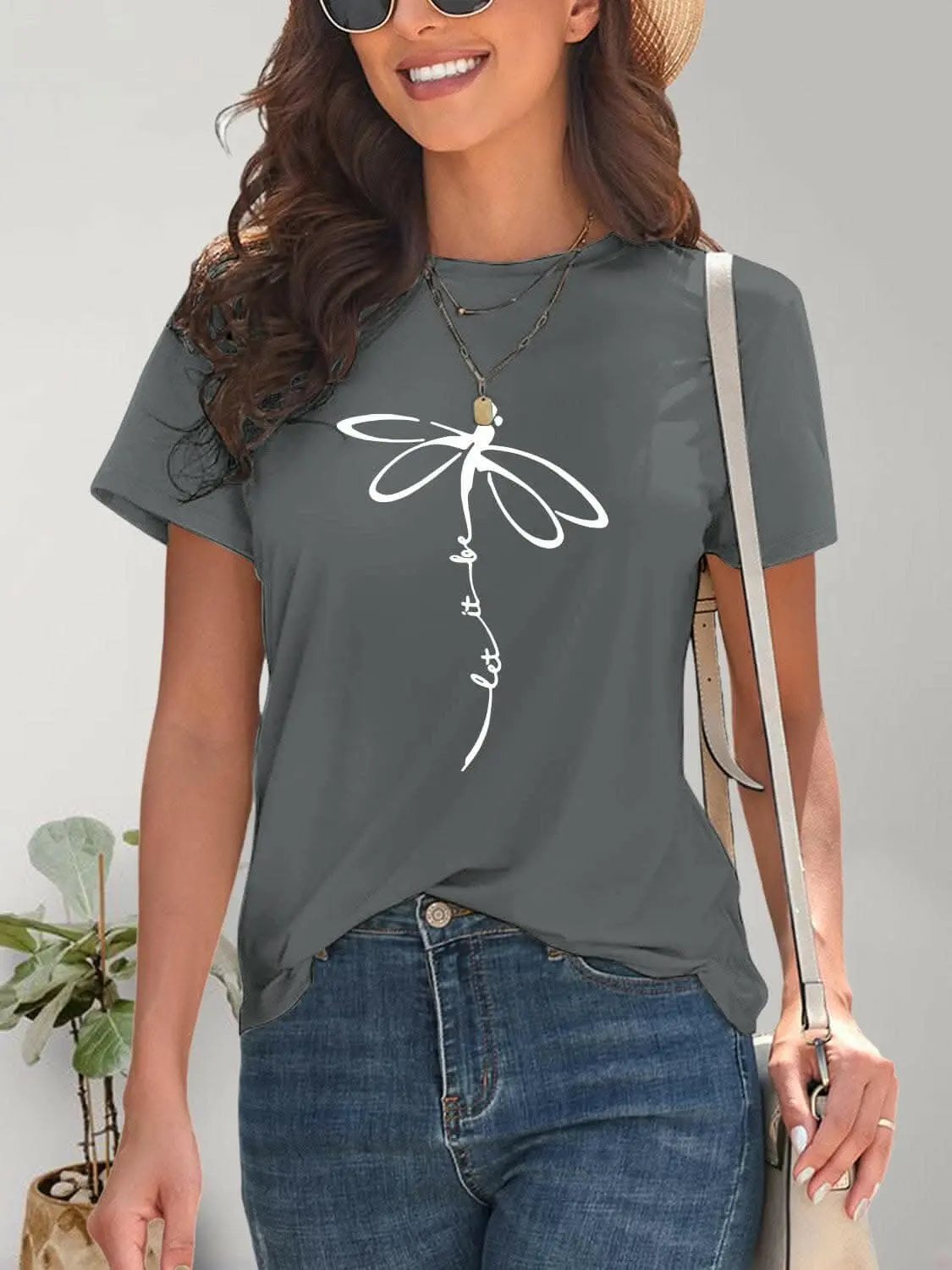 Trendsi just arrived - Chic dragonfly graphic tee