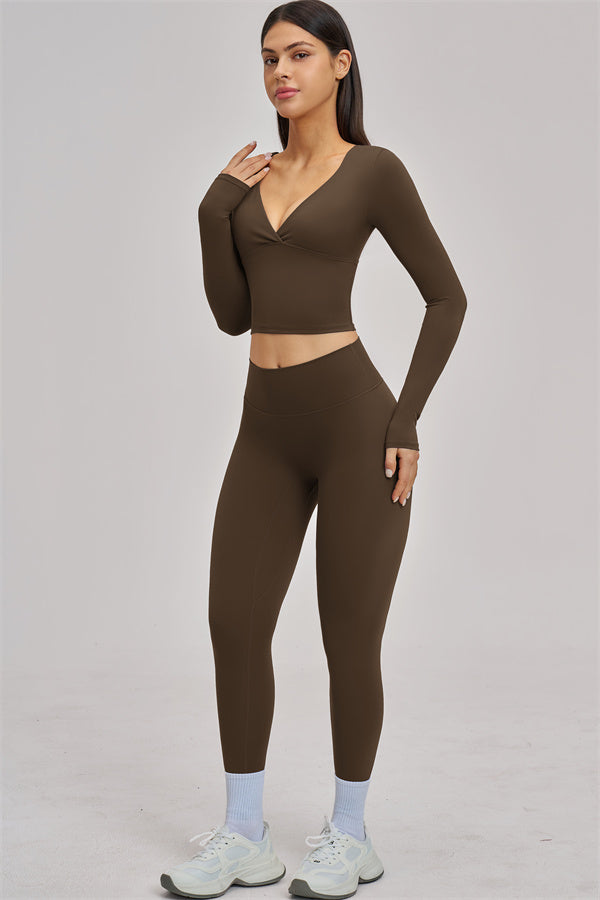 The Swoon Long Sleeve Crop top Leggings 2-Piece Set