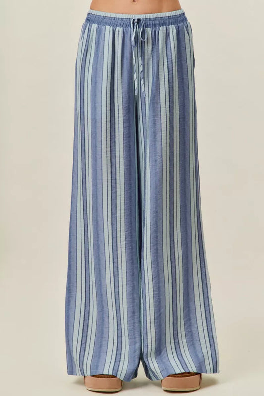 SO ME Stripe Wide Leg Pull On Pants