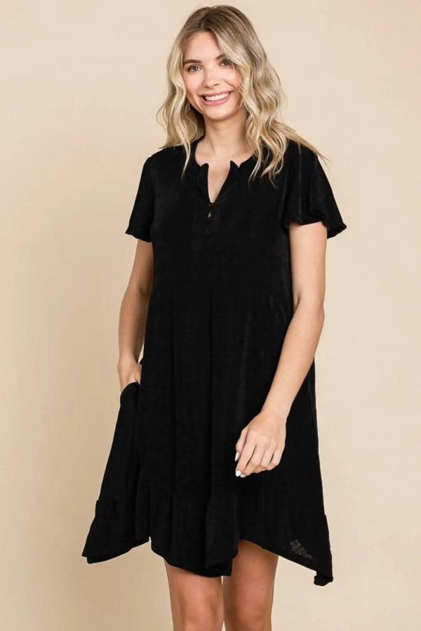 Trendsi Culture Code notched dress - chic style