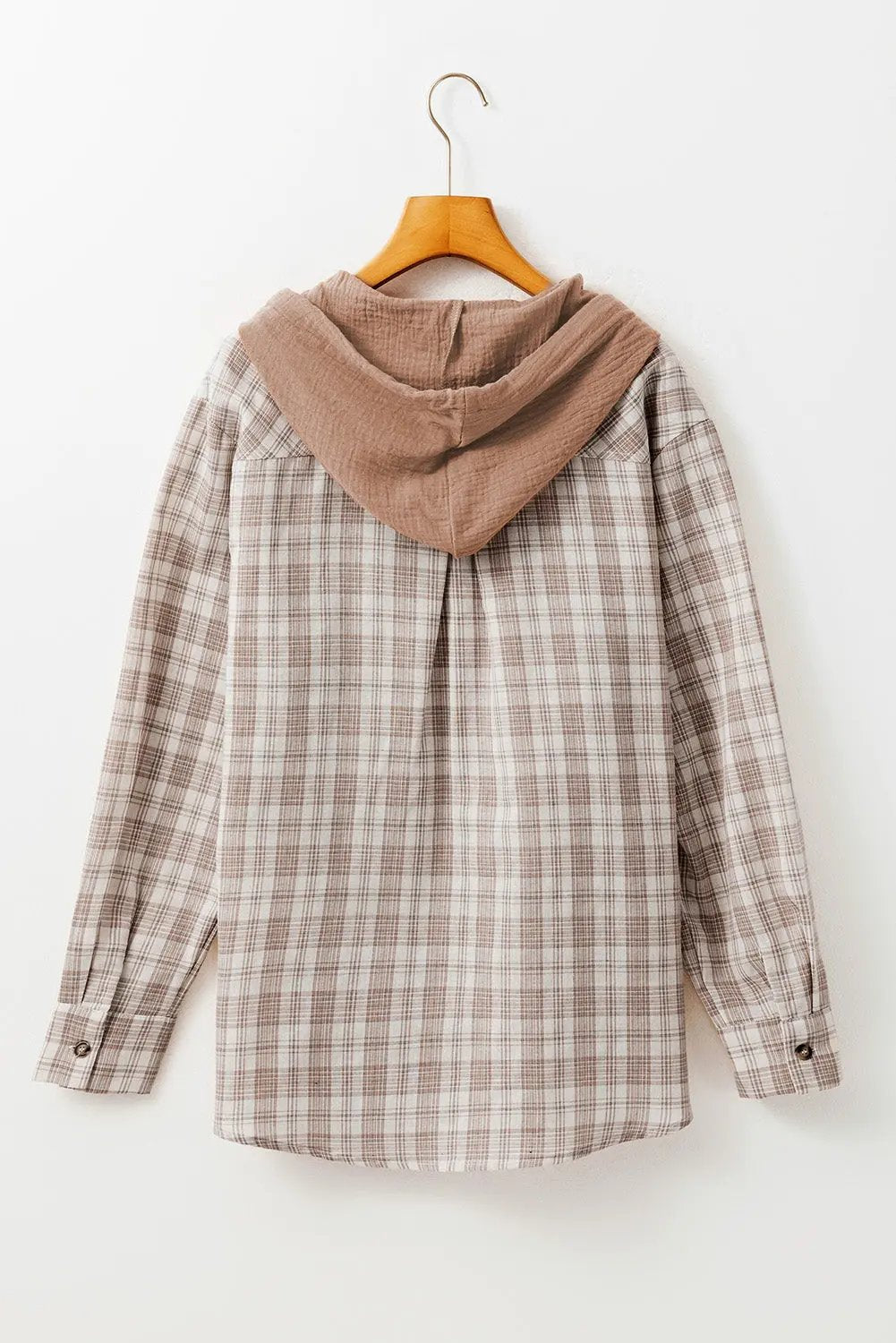 Women's Checkered Shacket - Soft & Hooded - Fall Layering Top