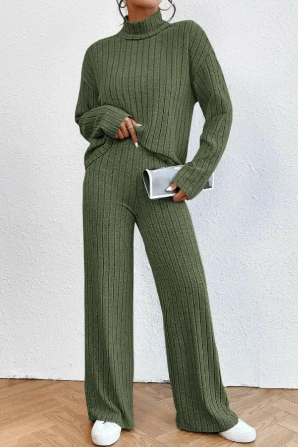 Trendsi Two-Piece Sets - Chic mock neck top & pants set - Premium Quality