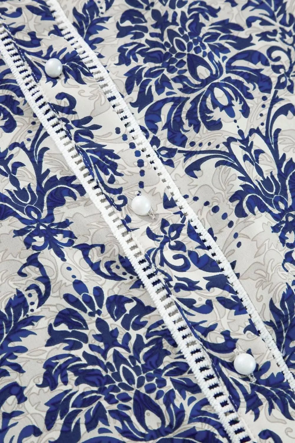 Love Salve Sky Blue Tribal Print Women's Plus Shirt Versatile Style Fashion Top