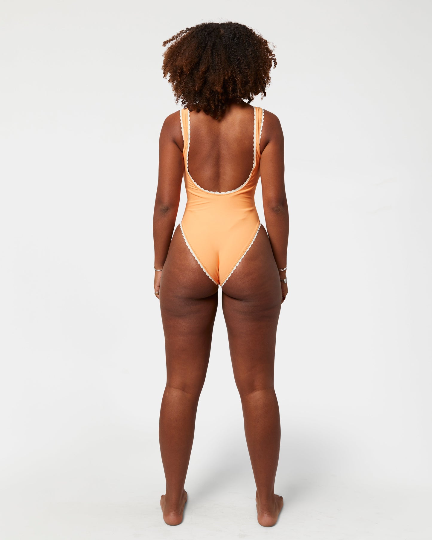 Cabana Stripe One-Piece Swimsuit (Orange Poppy)