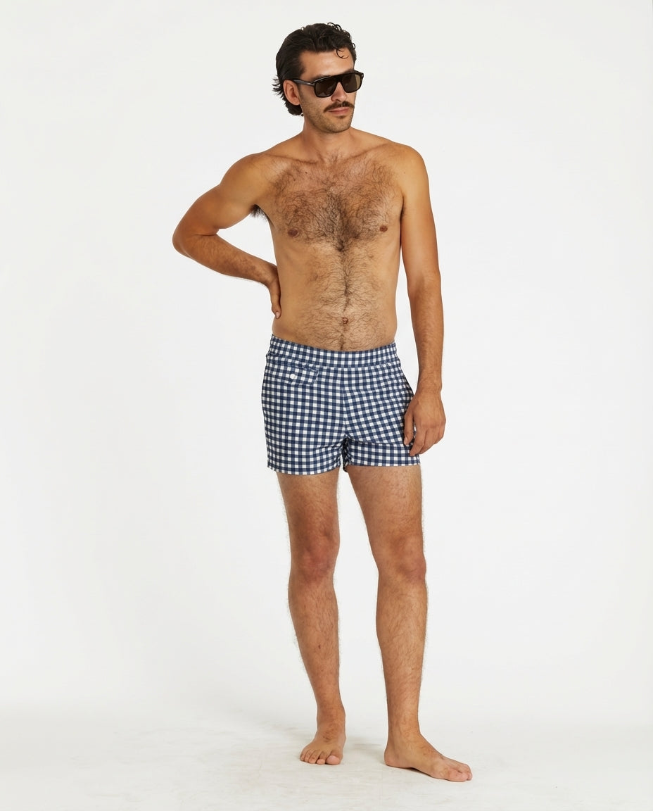 Gingham Cabana Trunk (Navy)