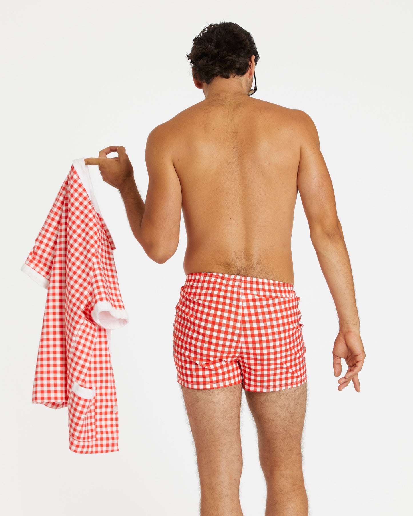 Gingham Cabana Shirt (Red)