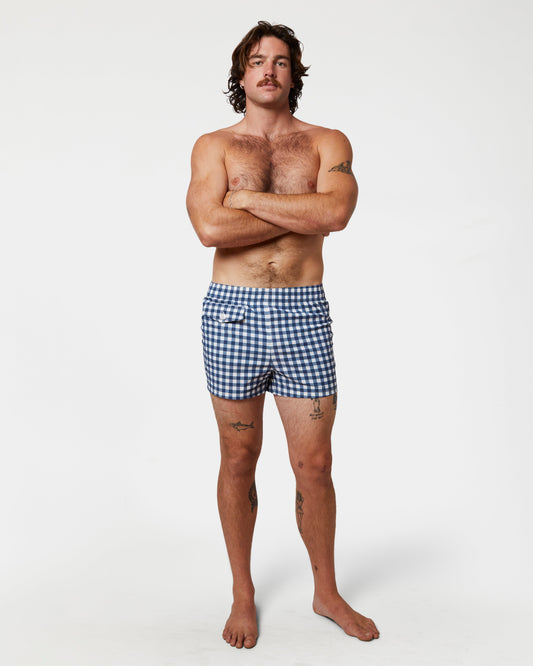 Gingham Cabana Trunk (Navy)