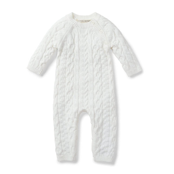 Organic Cable Knit Sweater Romper