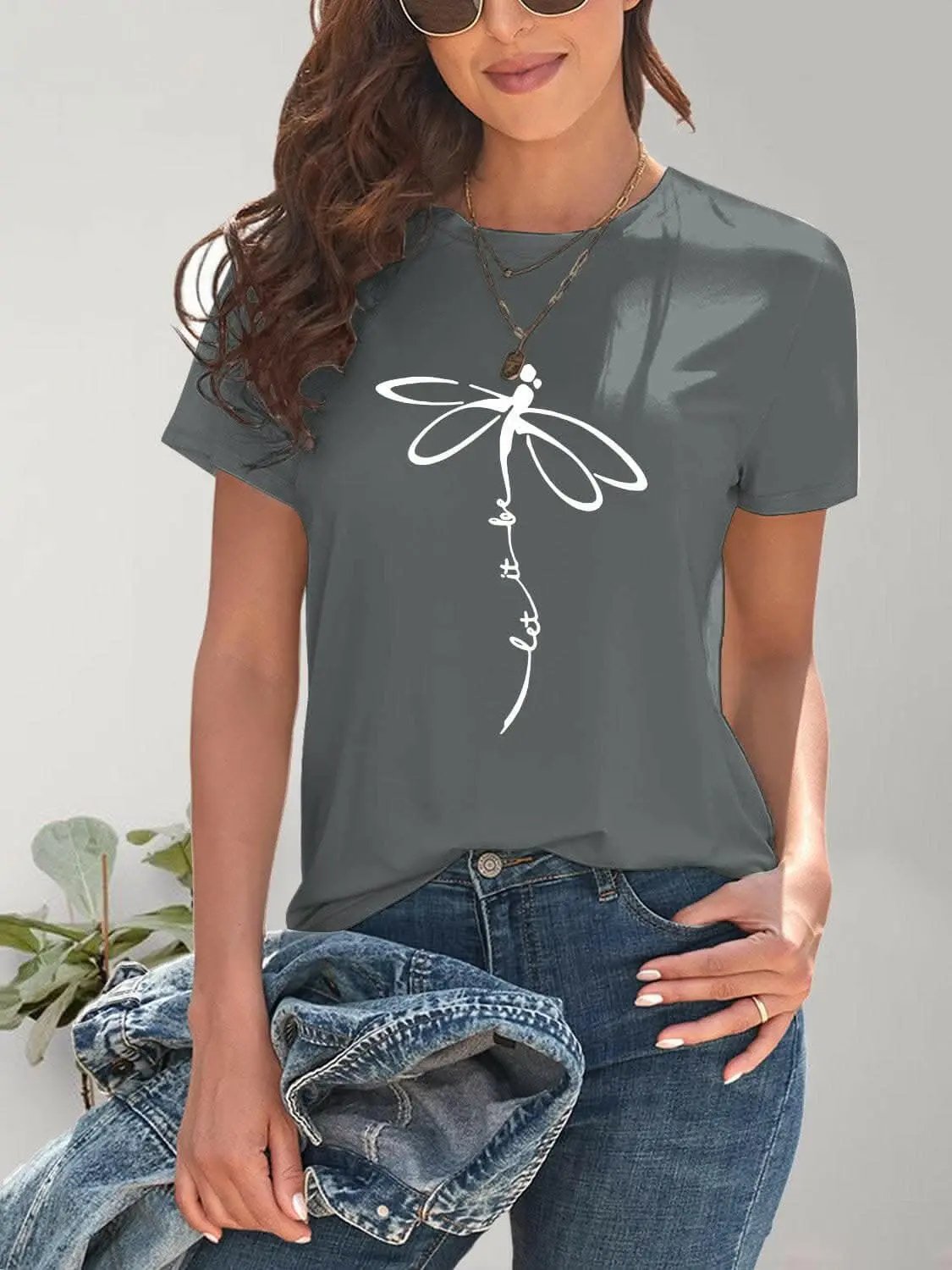 Trendsi just arrived - Chic dragonfly graphic tee