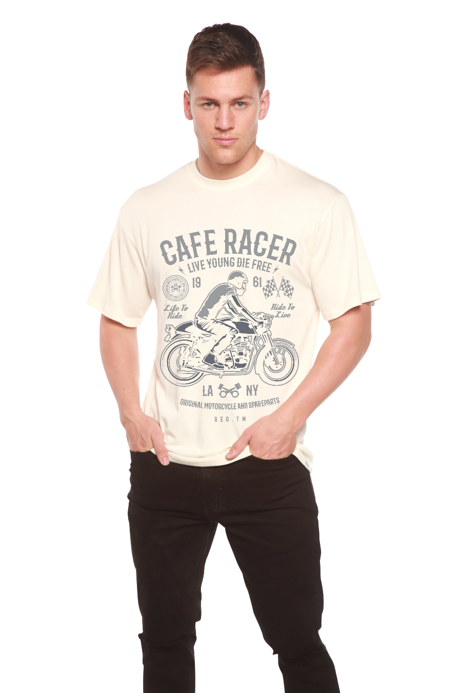 Cafe Racer Men's Bamboo Viscose/Organic Cotton Short Sleeve Graphic T-Shirt