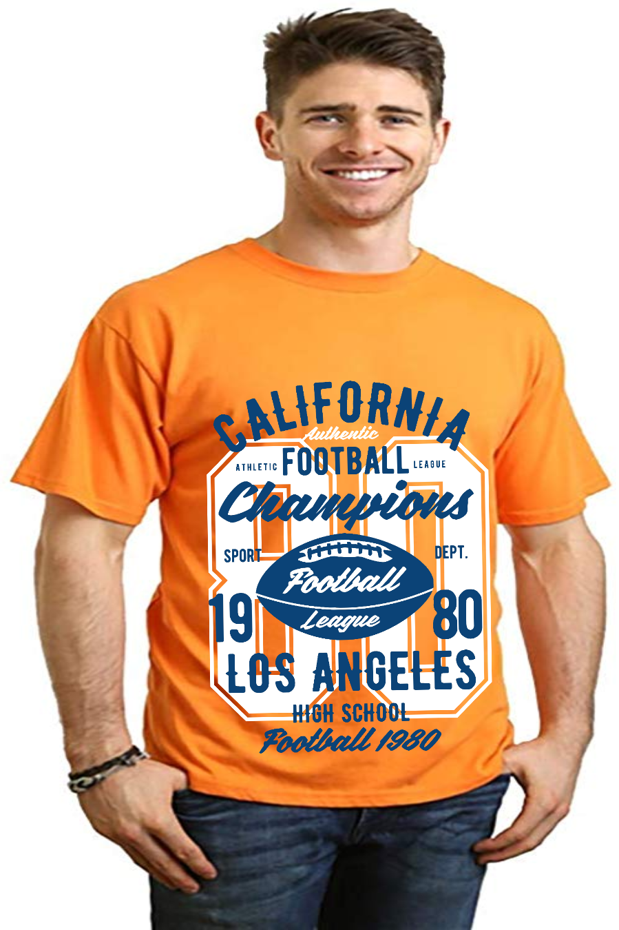 California Football Men's Bamboo Viscose/Organic Cotton Short Sleeve Graphic T-Shirt