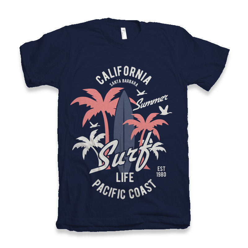 California Surf Men's Bamboo Viscose/Organic Cotton Short Sleeve Graphic T-Shirt