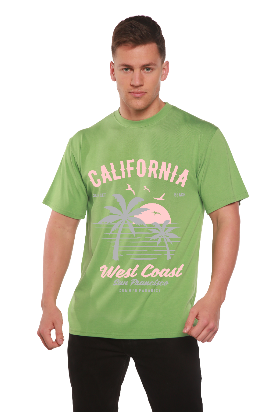 California West Coast Men's Bamboo Viscose/Organic Cotton Short Sleeve Graphic T-Shirt