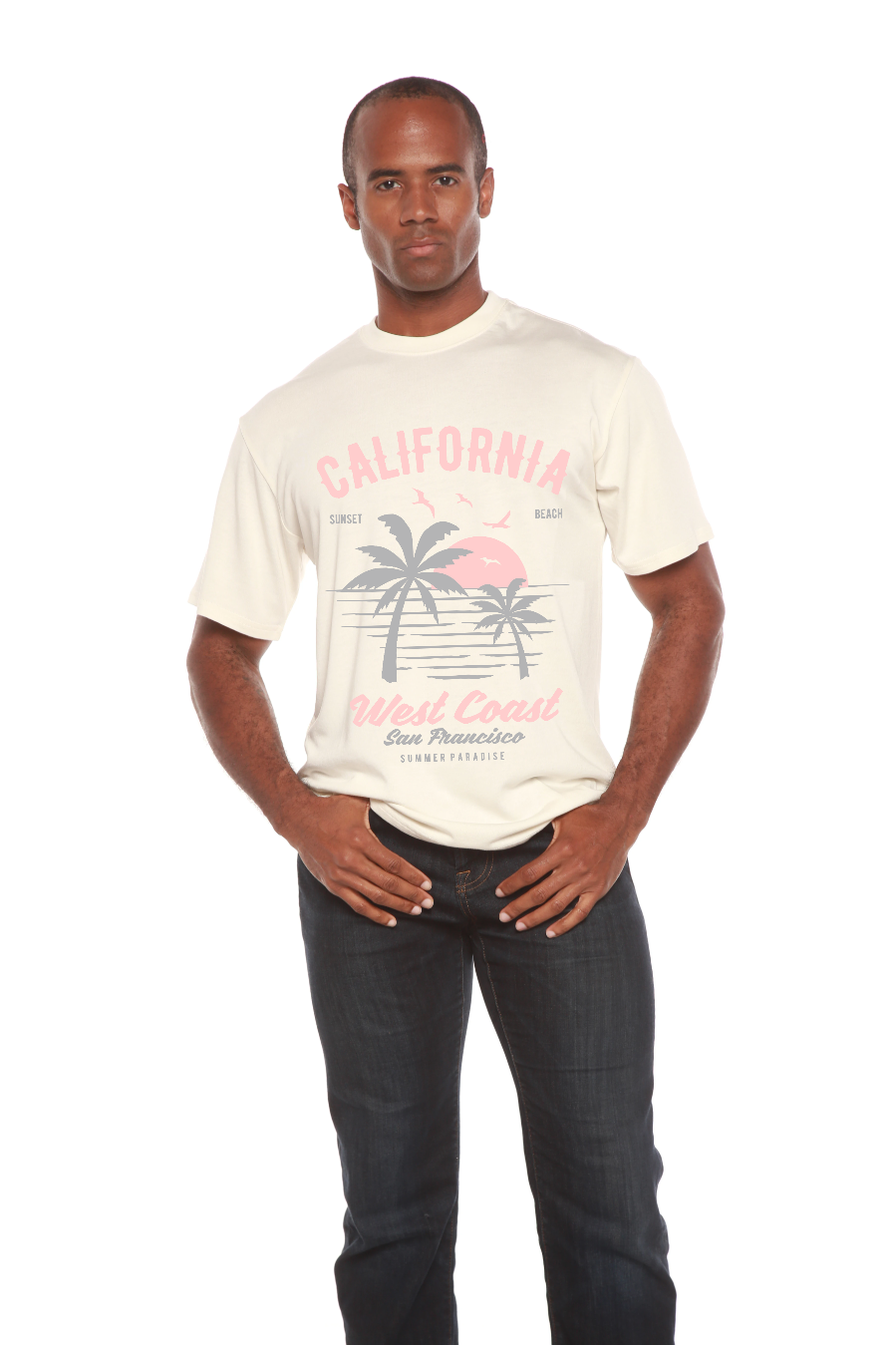 California West Coast Men's Bamboo Viscose/Organic Cotton Short Sleeve Graphic T-Shirt