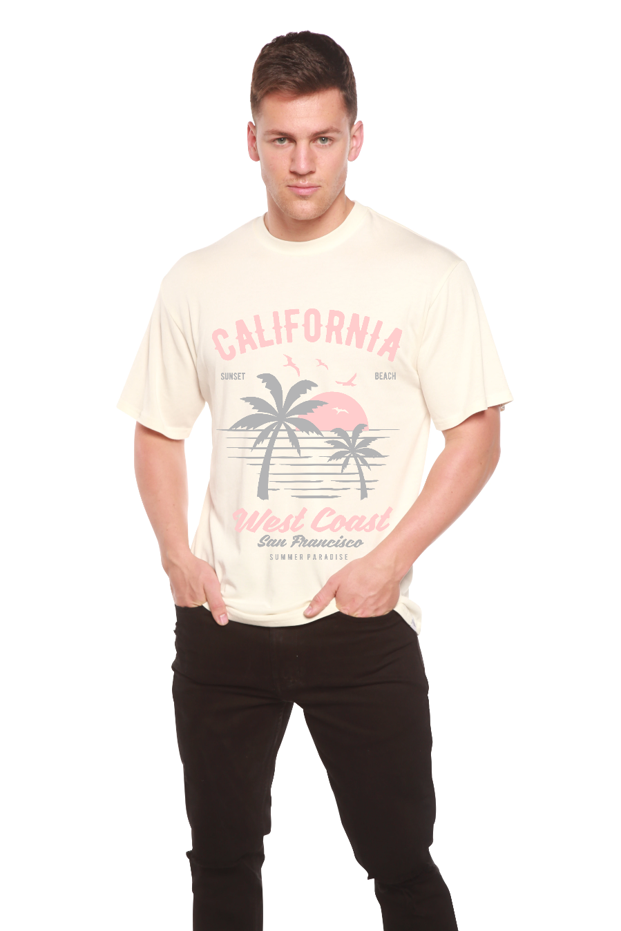 California West Coast Men's Bamboo Viscose/Organic Cotton Short Sleeve Graphic T-Shirt