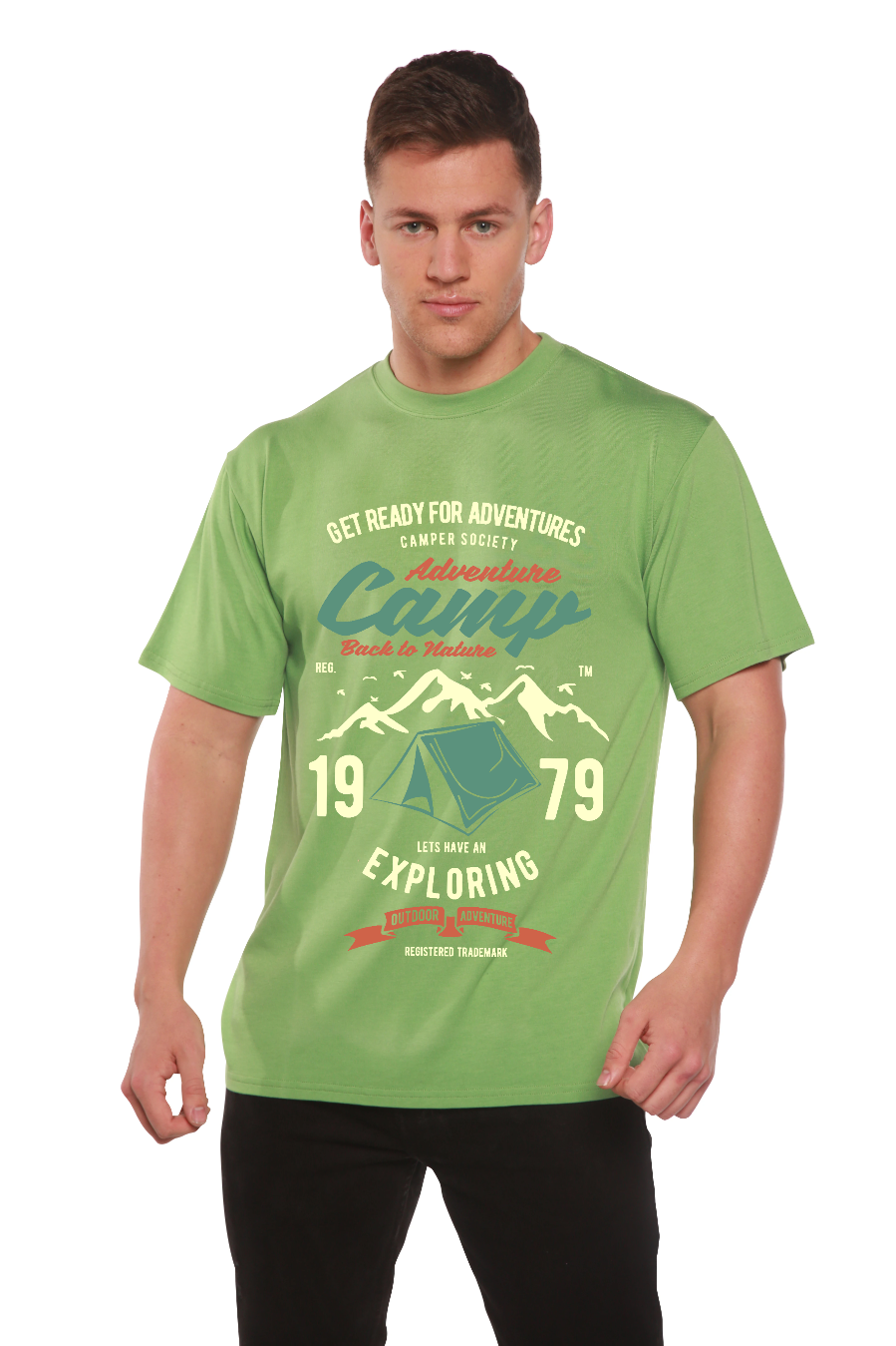 Camp Adventure Men's Bamboo Viscose/Organic Cotton Short Sleeve Graphic T-Shirt